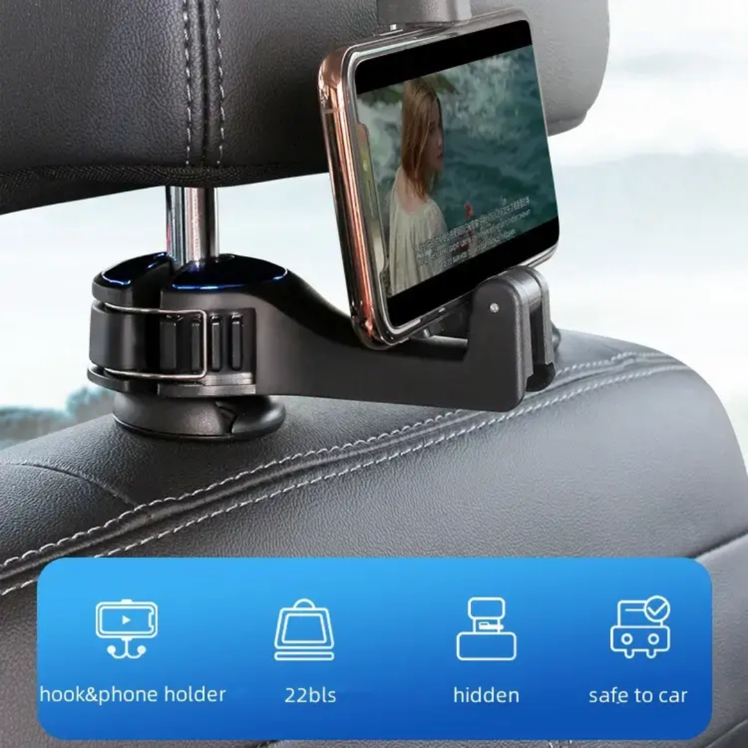 2-in-1 Car Hook & Phone Holder