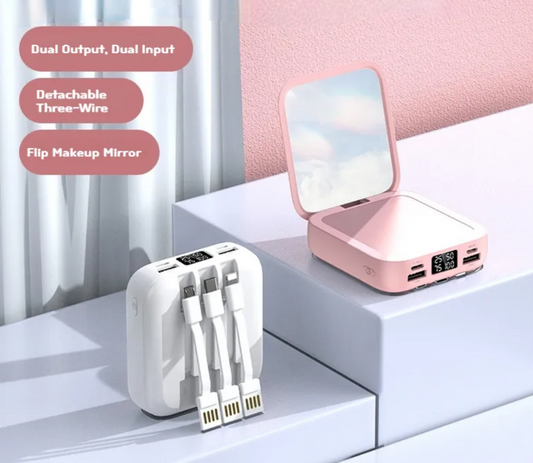 2-in-1 Power Bank 10000 mAh with Mirror