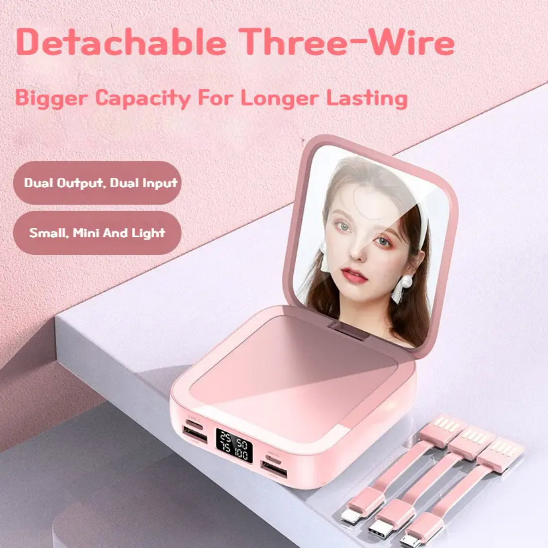2-in-1 Power Bank 10000 mAh with Mirror