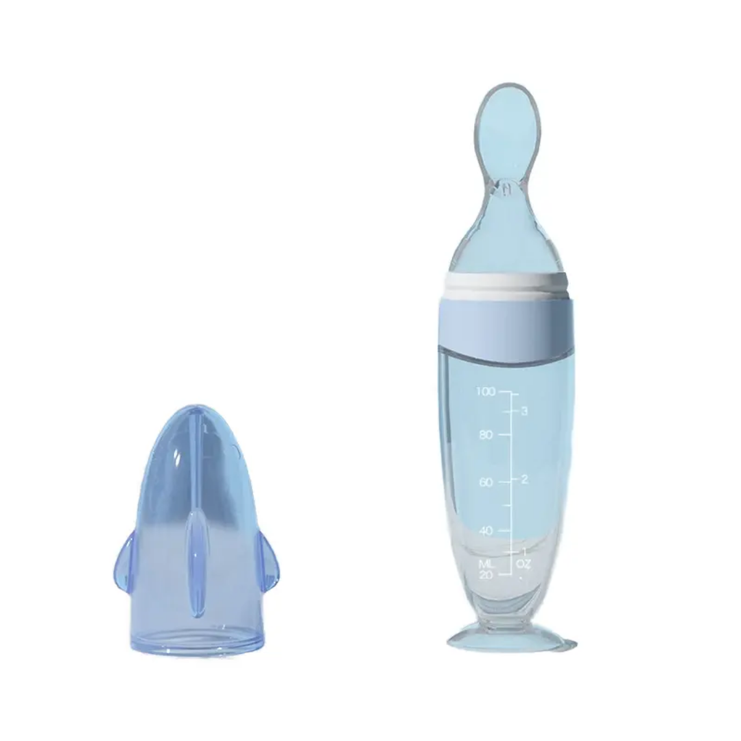 Squeezable Baby Feeding Bottle spoon BPA Free
