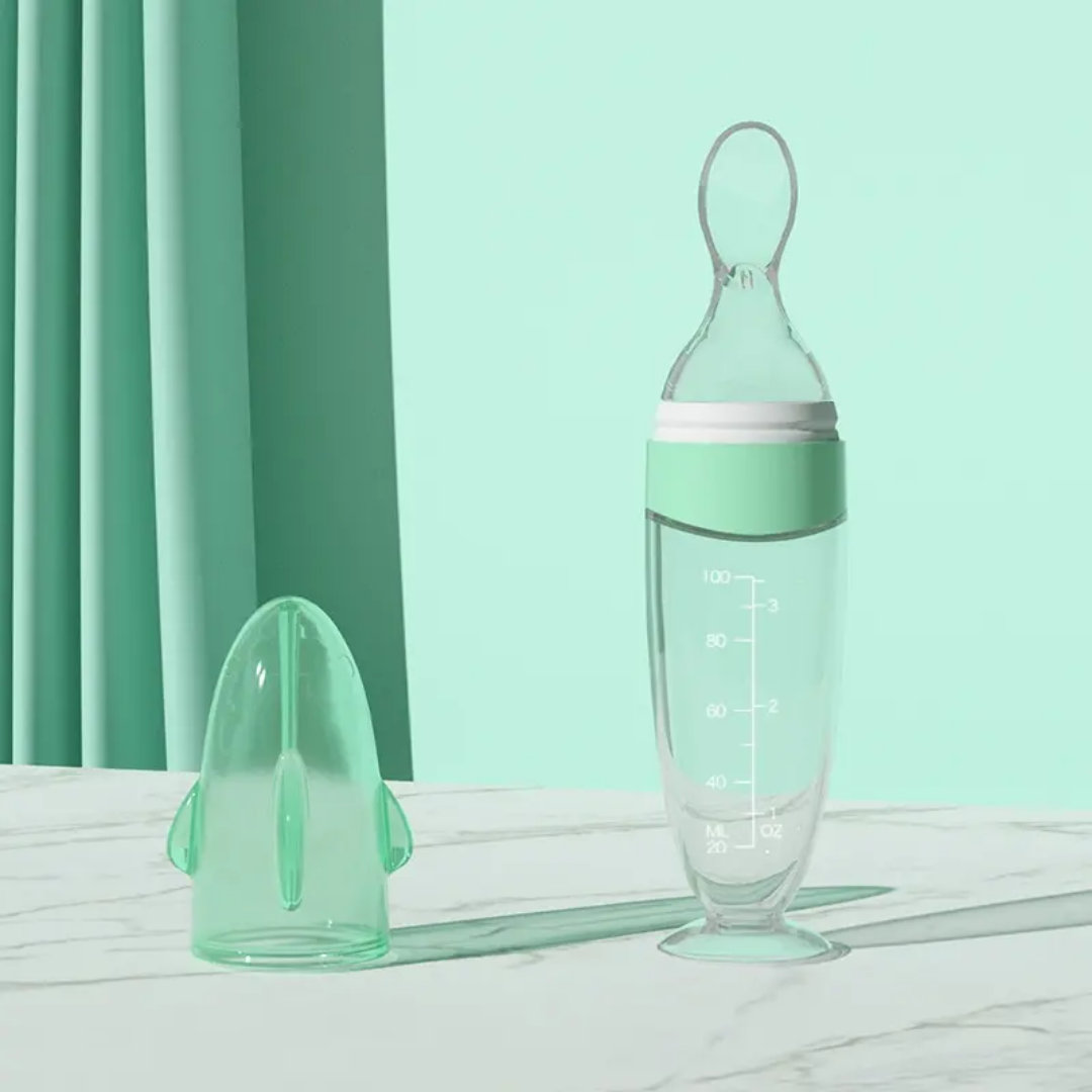 Squeezable Baby Feeding Bottle spoon BPA Free