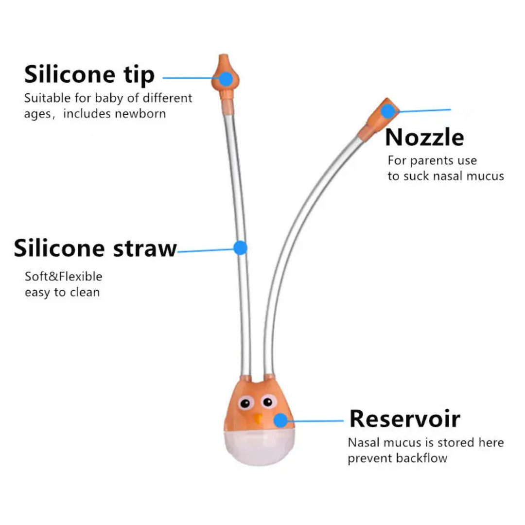 Baby Nasal Aspirator - Safe Mucus Cleaner with Vacuum Suction