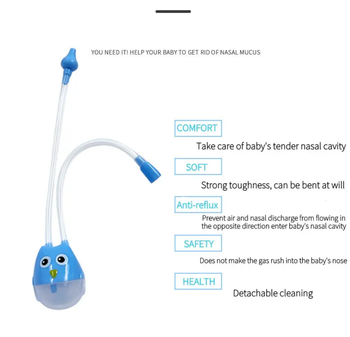 Baby Nasal Aspirator - Safe Mucus Cleaner with Vacuum Suction