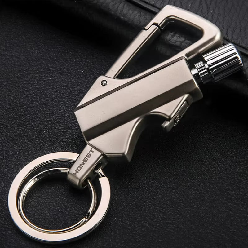 Multifunctional Keychain Lighter Windproof Flint Fire and Bottle Opener