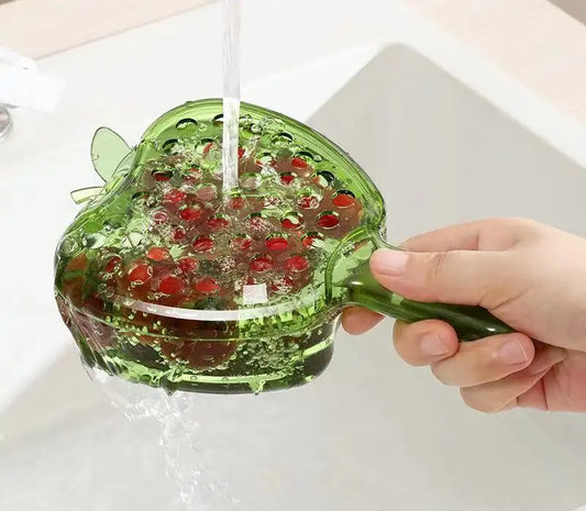 Fruit Washing Food Storage Container With Handle Lid Drain Basket