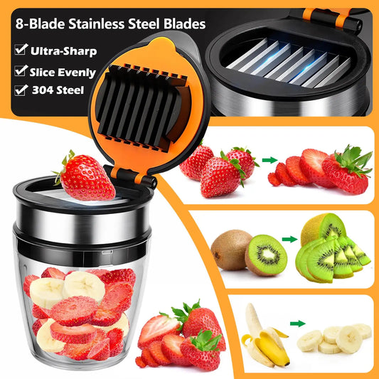 Fruit Slicer Glass Cup