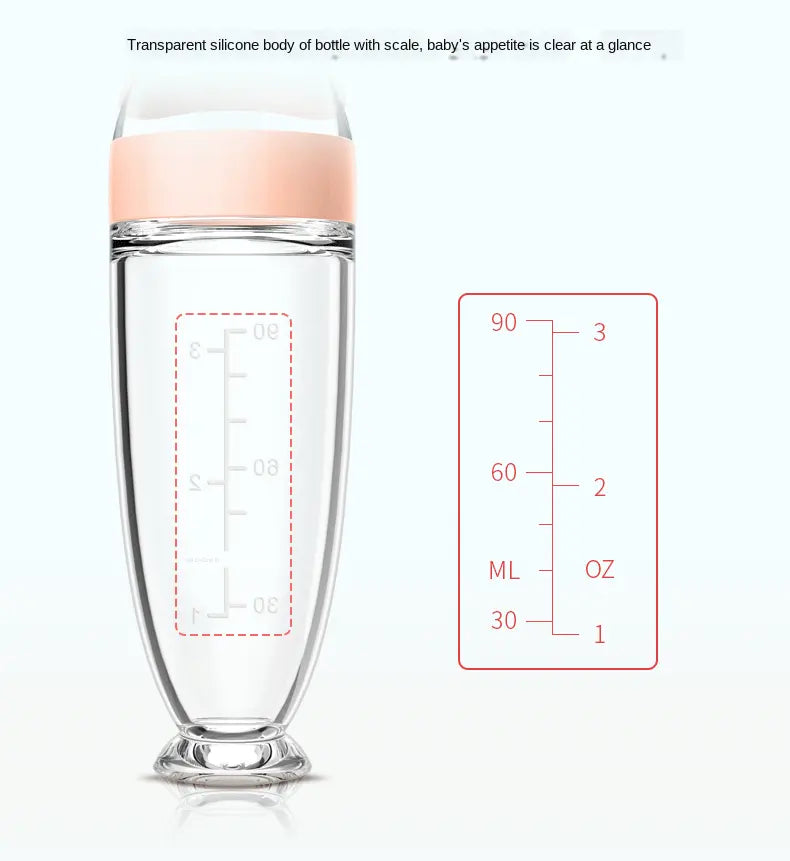 Squeezable Baby Feeding Bottle spoon BPA Free