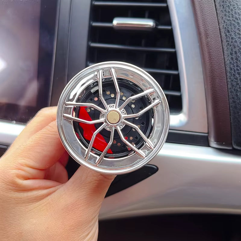 Rotating Car Wheel Air Freshener Clip - With 2 Aroma Bags
