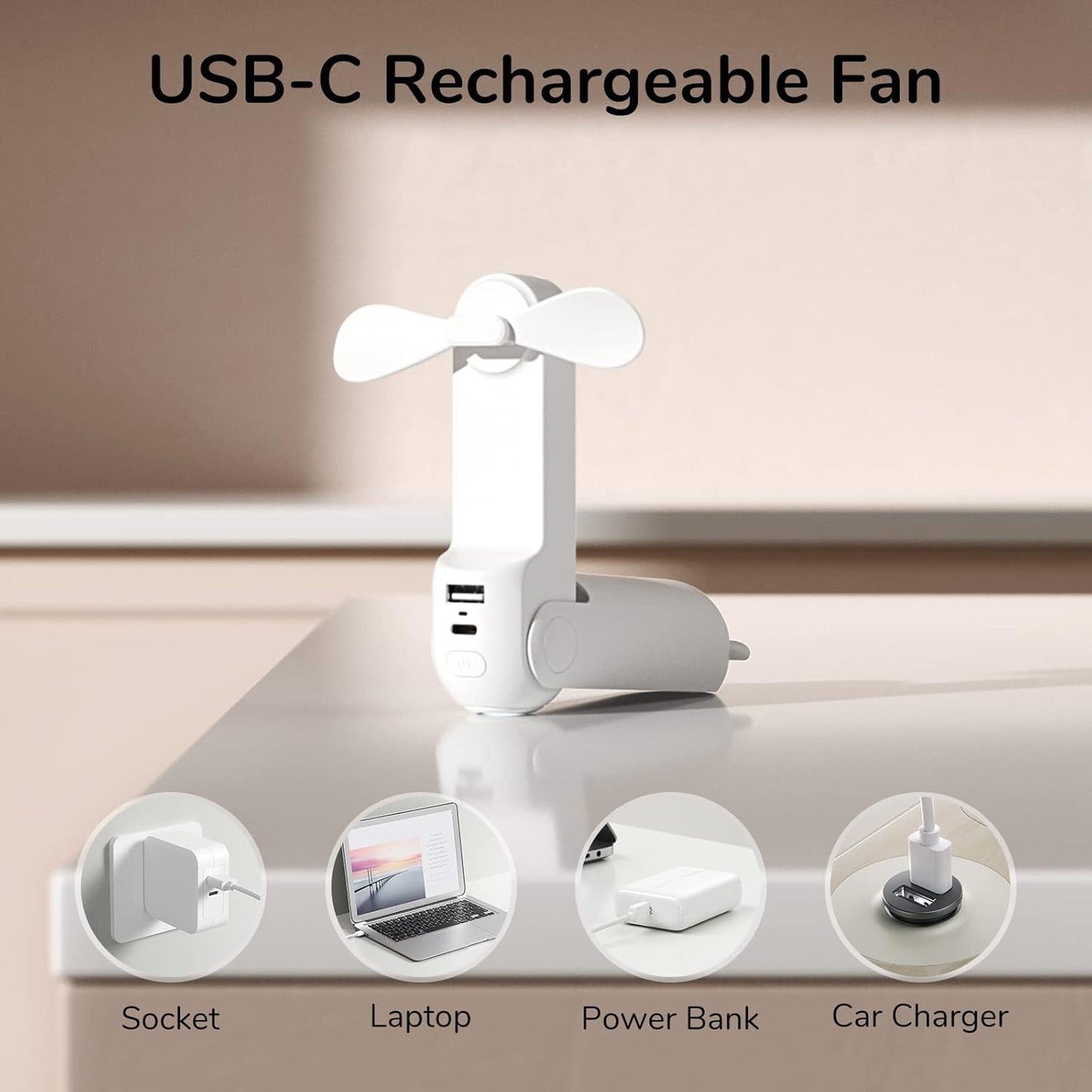Power Bank With Flash Light And Fan
