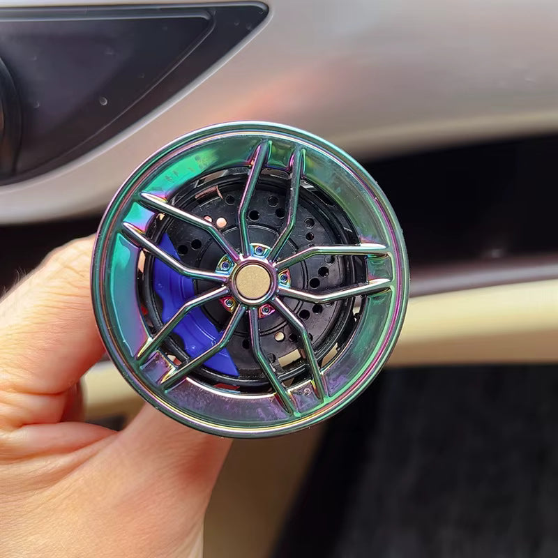 Rotating Car Wheel Air Freshener Clip - With 2 Aroma Bags