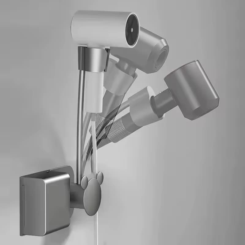 Wall-Mounted Hair Dryer holder and Bathroom Organizer
