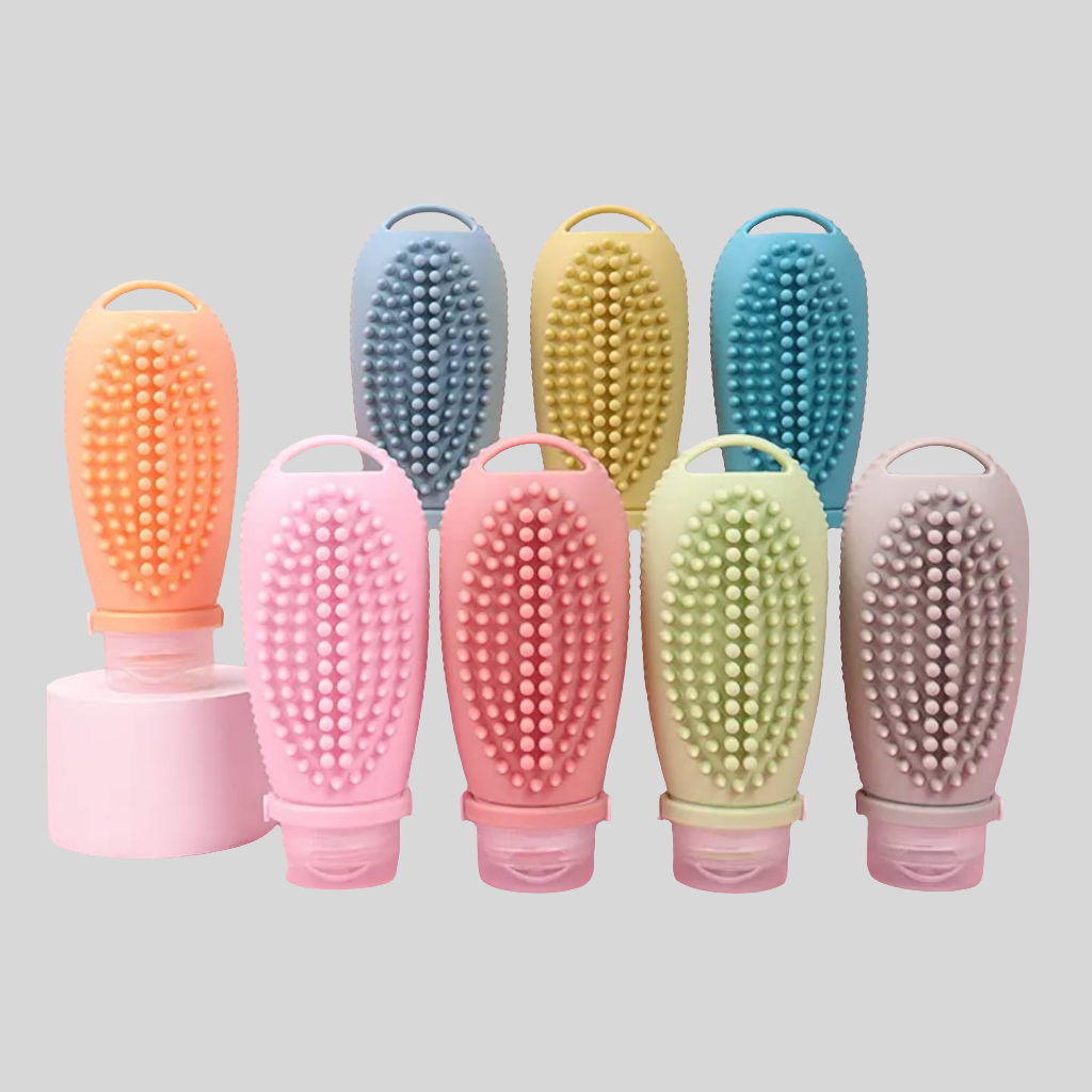 2-in-1 Travel Silicone Bottle & Brush