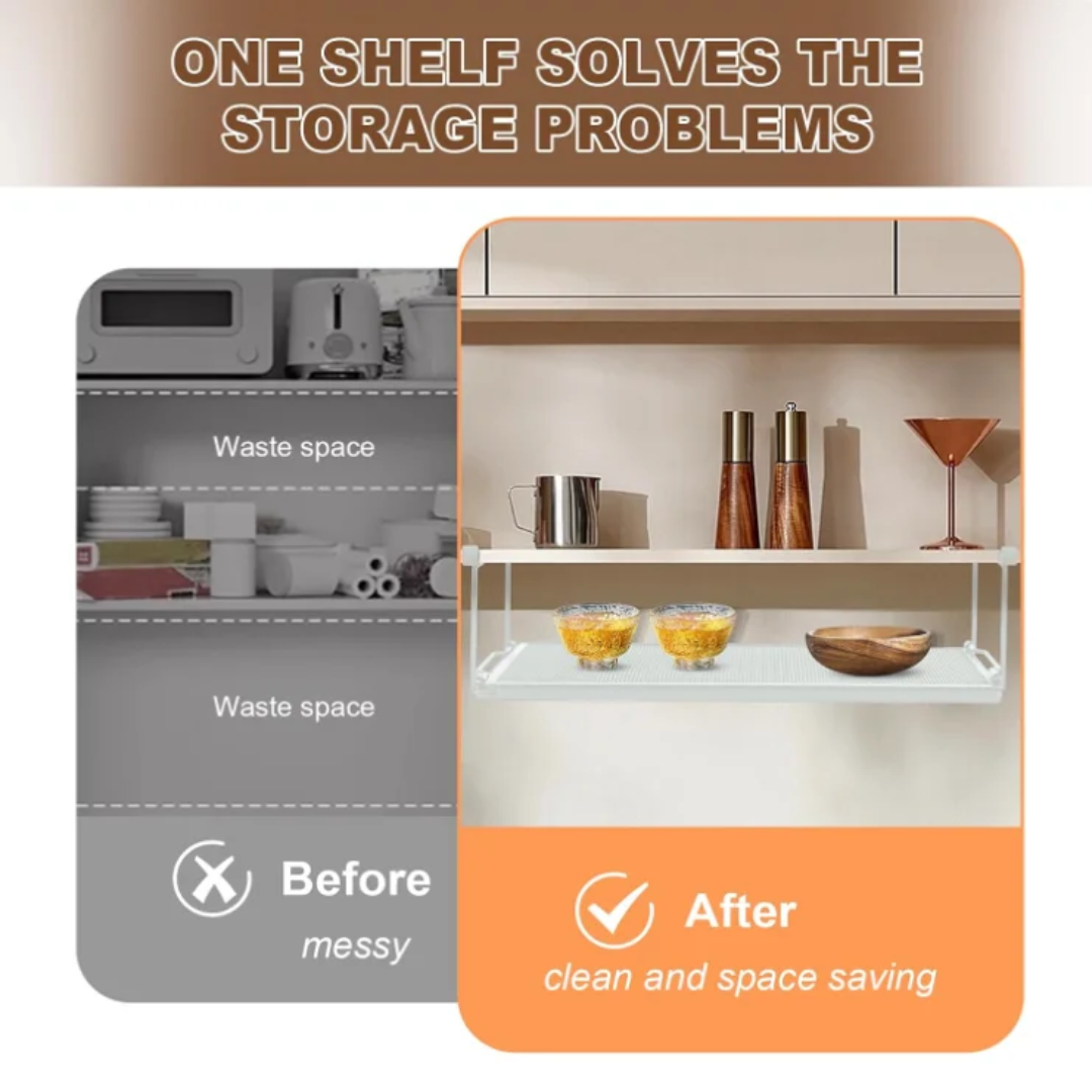 Multifunction organizer storage shelf rack extandable