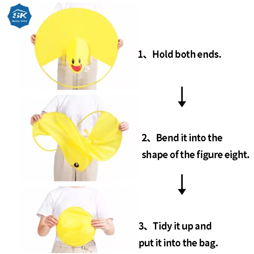 Kids Waterproof Rain Poncho Duck-Shaped
