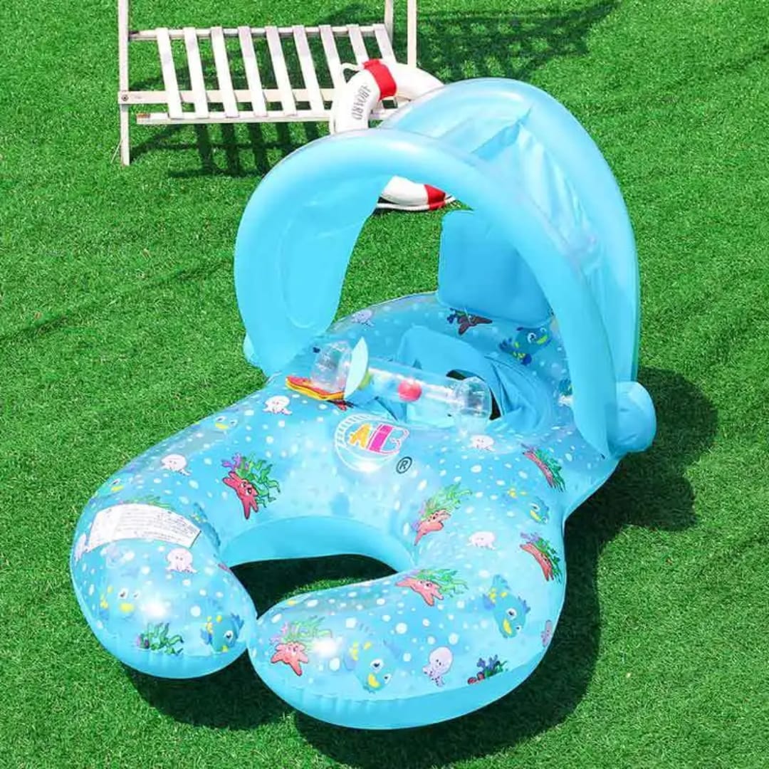 Inflatable adult-child floater