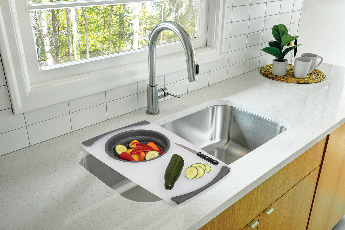 3-in-1 Folding Cutting Board 50cm: Wash, Drain & Cut