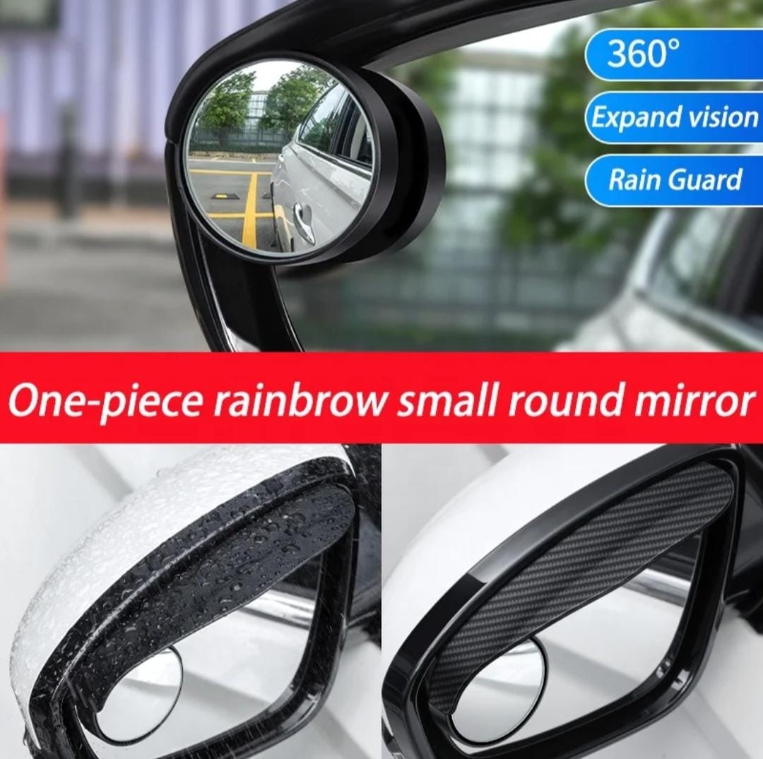 360° Adjustable Rearview Blind Spot Mirror with Rain Guard (Set of 2-piece)