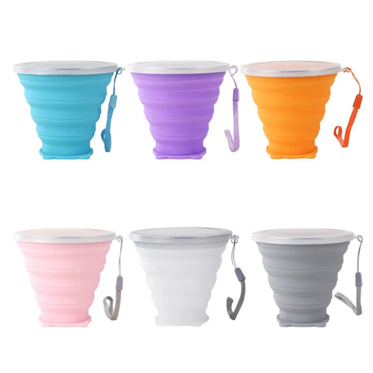 Foldable silicone cup with Lid