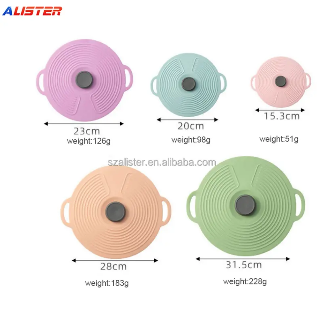 5-Piece Set Silicone Suction Lids