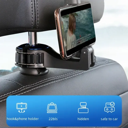2-in-1 Car Hook & Phone Holder