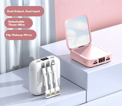 2-in-1 Power Bank 10000mAh With Mirror