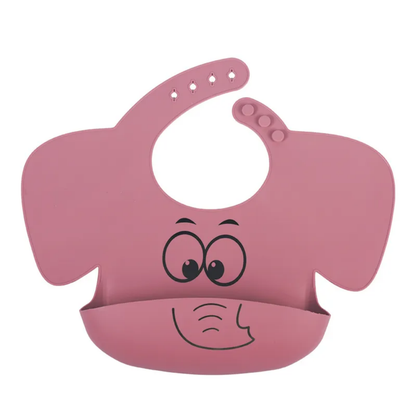 Cute Elephant Print Silicone Bib