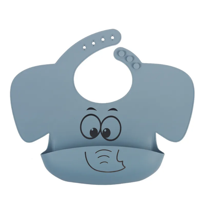 Cute Elephant Print Silicone Bib
