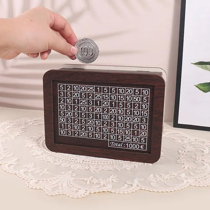 Wooden Money Saving Box – Savings Challenge