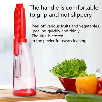Vegetable Peeler With Residue Storage