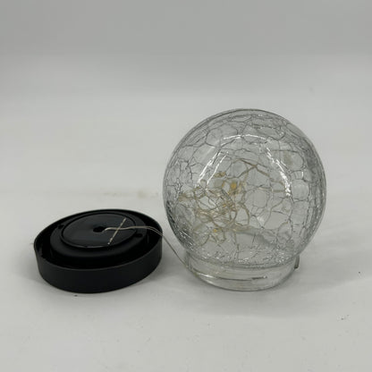 Solar crackle glass globe light with warm white fairy lights