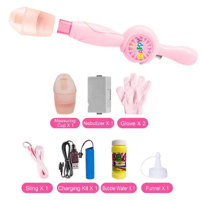 Pink touchable bubble maker wand with gloves
