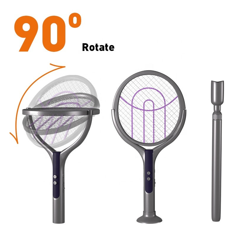 Extendable electric mosquito swatter with telescopic pole