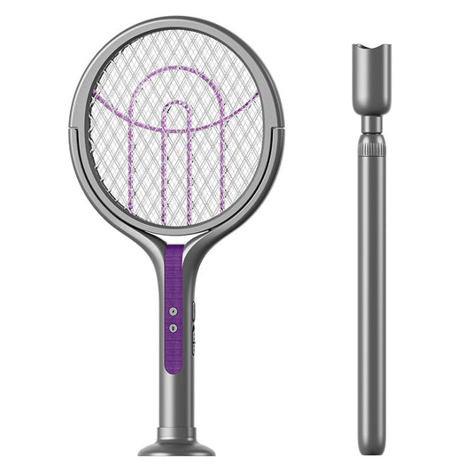 Extendable electric mosquito swatter with telescopic pole