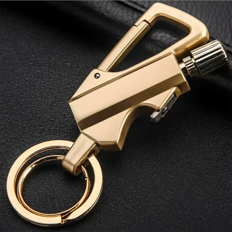 Multifunctional Keychain Lighter Windproof Flint Fire and Bottle Opener