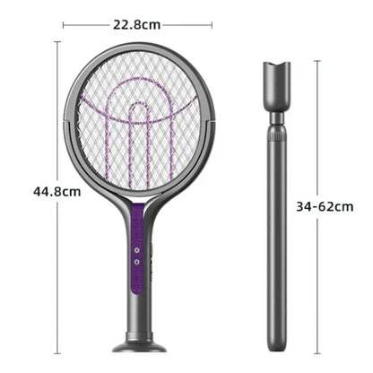 Extendable electric mosquito swatter with telescopic pole