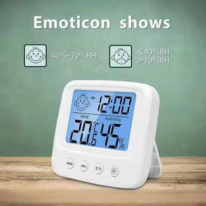 Digital hygrometer thermometer with backlit LCD