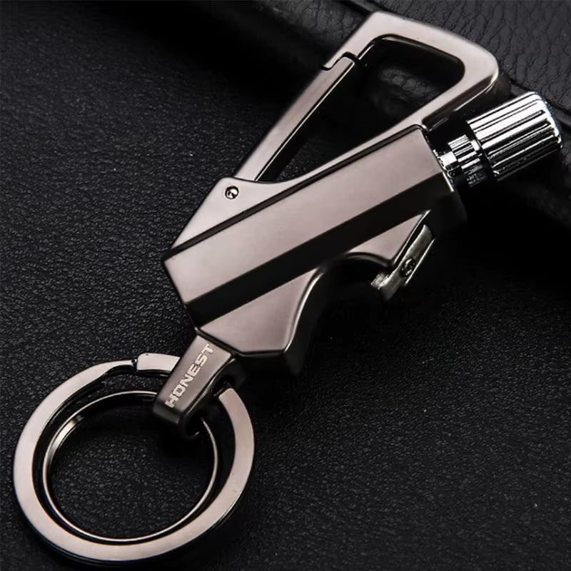 Multifunctional Keychain Lighter Windproof Flint Fire and Bottle Opener