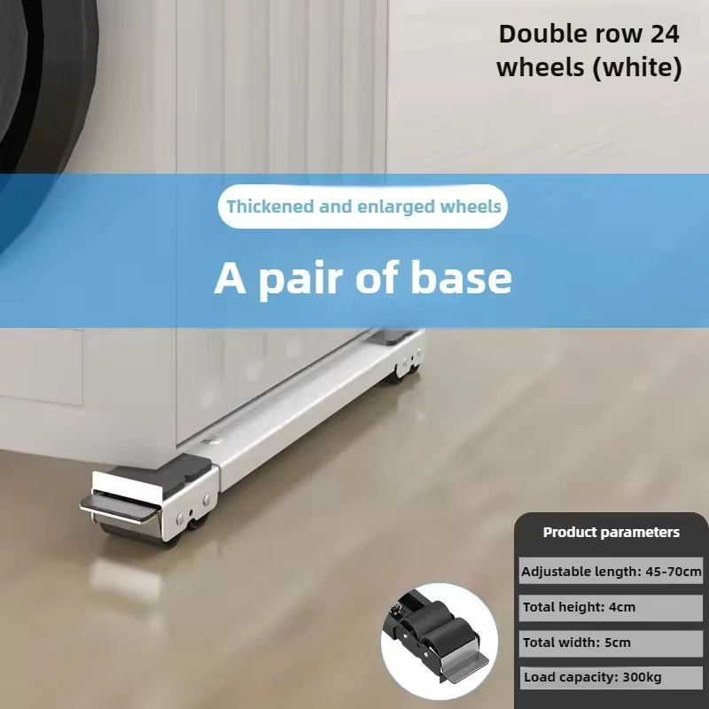 Telescopic Appliance Moving Base 45-70cm, Set of 2 – 24 Wheels with Brake Lock