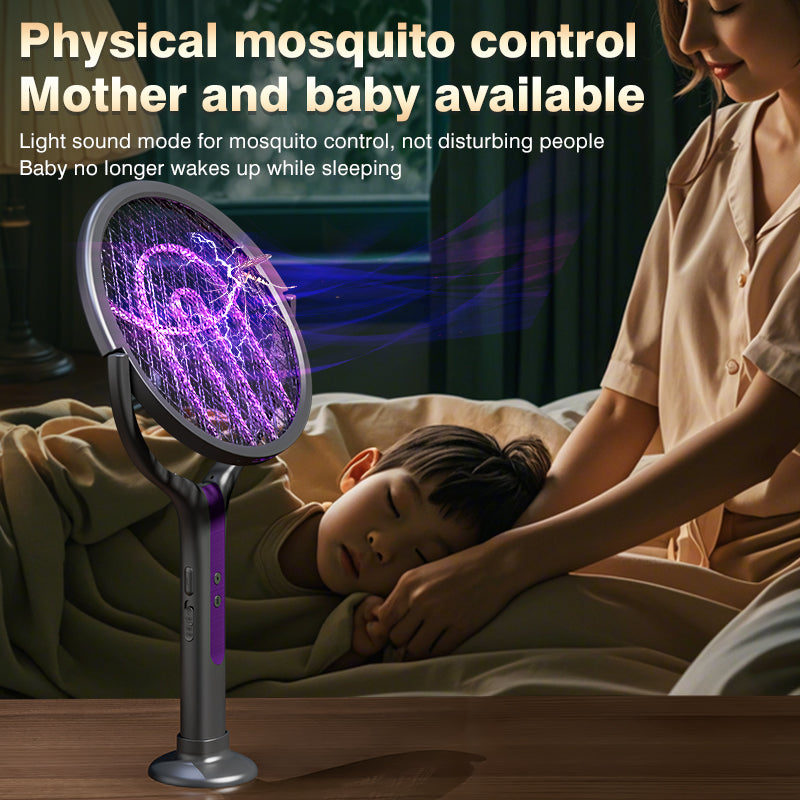 Extendable electric mosquito swatter with telescopic pole