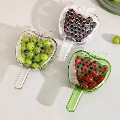 Fruit Washing Food Storage Container With Handle Lid Drain Basket