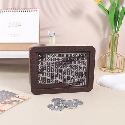 Wooden Money Saving Box – Savings Challenge
