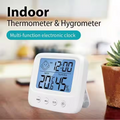 Digital Hygrometer Thermometer – Backlit LCD Room Temperature & Humidity Monitor With Clock