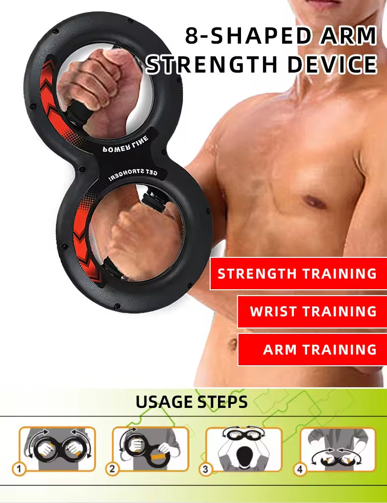 Black figure-8 arm and chest flex trainer
