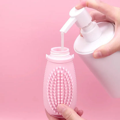 2-in-1 Travel Silicone Bottle & Brush