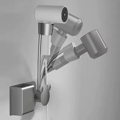 Wall-Mounted Hair Dryer Holder And Bathroom Organizer