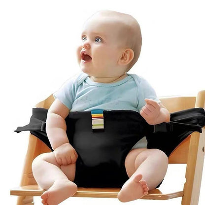 Black baby high chair harness