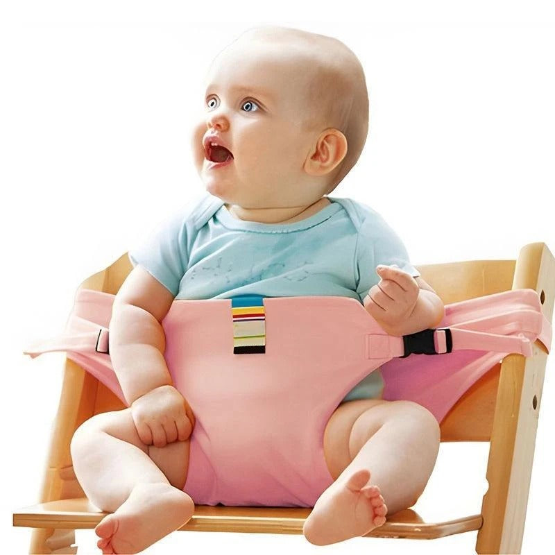 Pink baby high chair harness