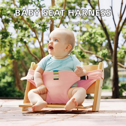 Portable baby seat harness for outdoor use