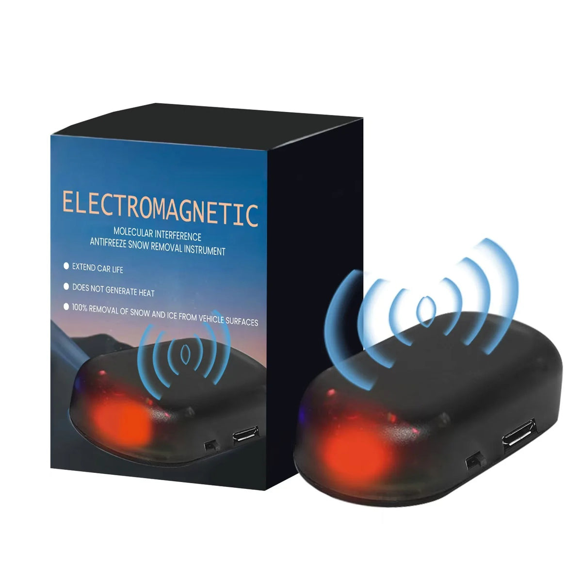 Electromagnetic car antifreeze snow removal device with box