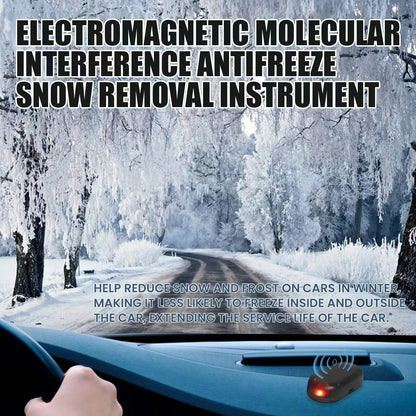 Antifreeze snow removal device on the dashboard in winter